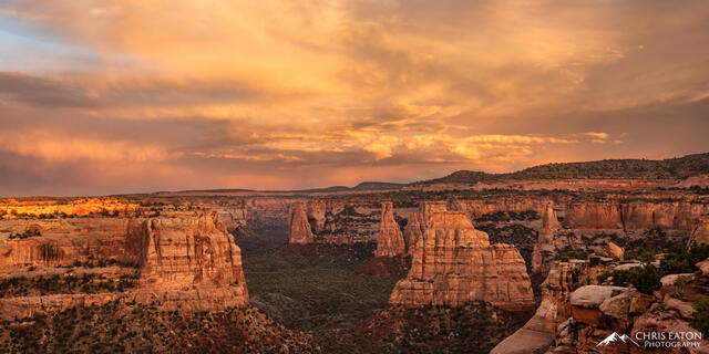 Monsoon Sunset Over Monument Canyon