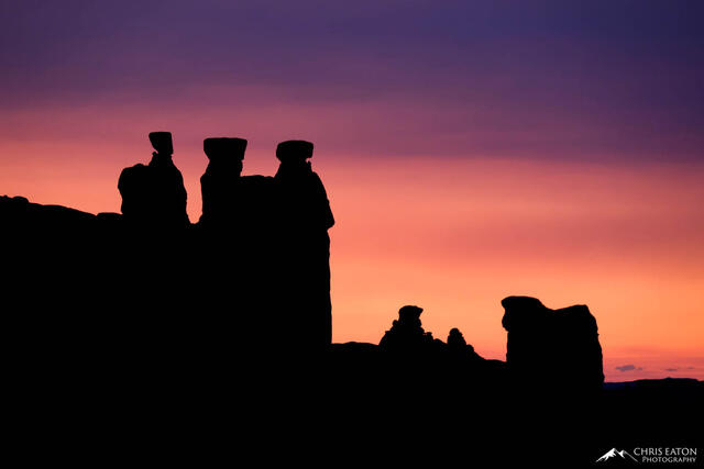 The Three Gossips Enjoy Sunset