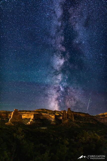 Perseus and the Milky Way Over Wedding Canyon