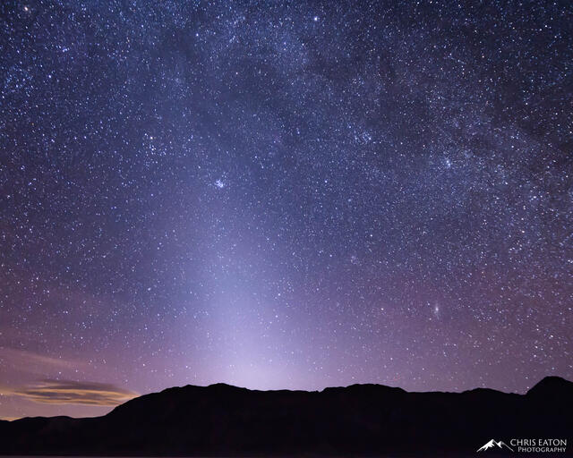 Zodiacal light above Racetrack Playa in Death Valley National Park.