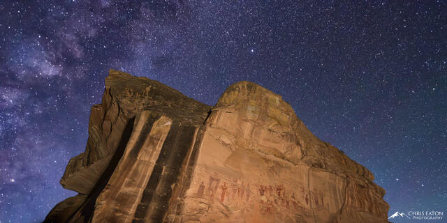 The Milky Way and Sego Canyon rock art.