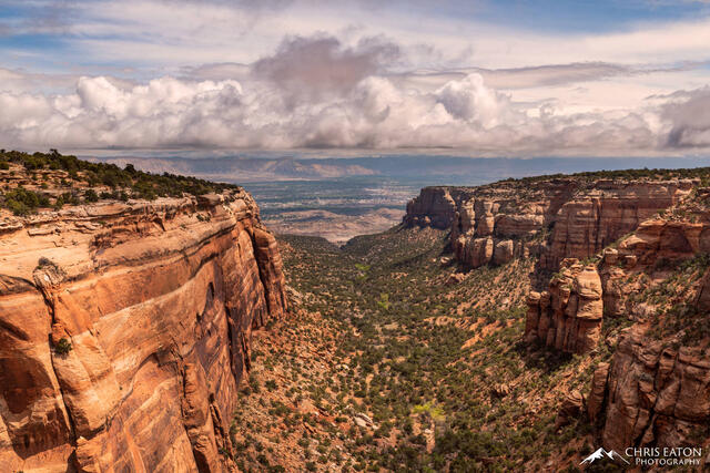 Colorado National Monument, Ute Canyon, Wingate Sandstone, clouds, erosion, geology, storm, thunderstorm