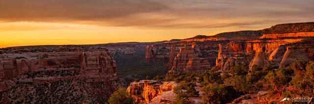 First Glow of Morning Light on Monument Canyon