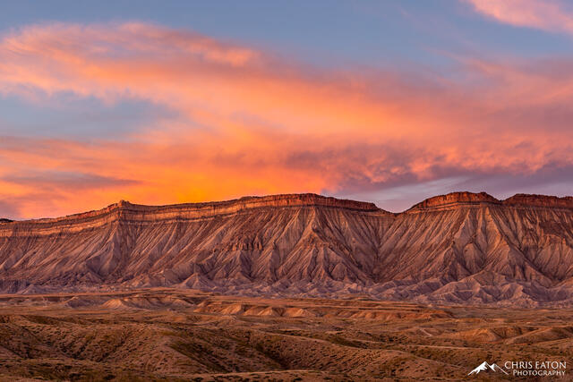 Book Cliffs, clouds, sunset
