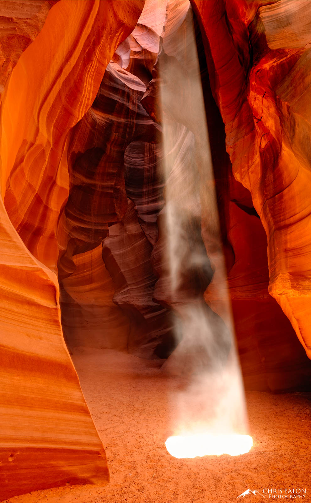 Carved through iron rich Navajo Sandstone, Antelope Canyon is one the many slot canyons of the Colorado Plateau sculpted by flash...