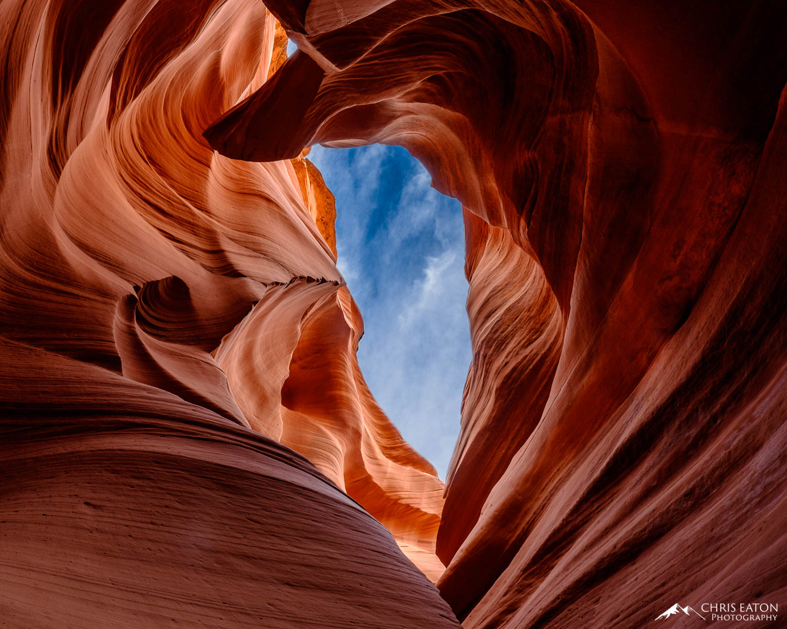 The sculpted curves of slot canyons carved into Navajo Sandstone, such as Lower Antelope Canyon, often wind their way deeply...