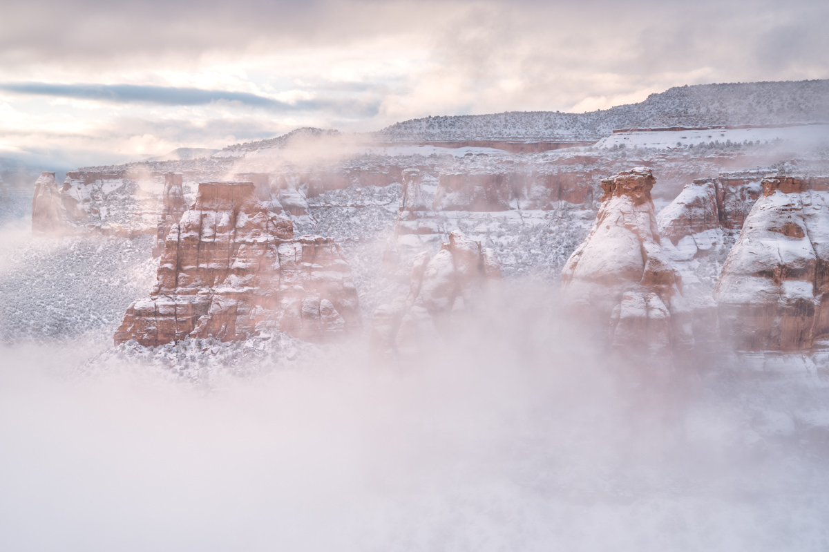 Foggy Winter Morning in Monument Canyon Winter comes early to Colorado National Monument, blanketing the monuments of the park with snow over Thanksgiving weekend. As...