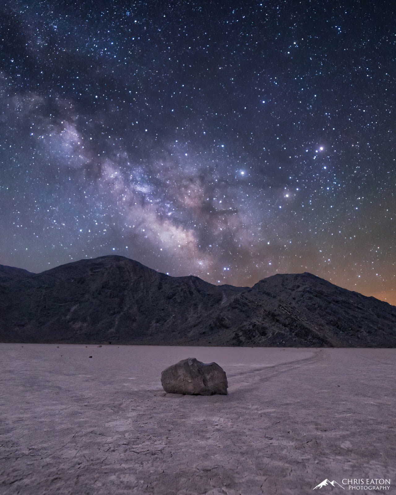 The Milky Way galaxy over The Racetrack playa in Death Valley National Park.