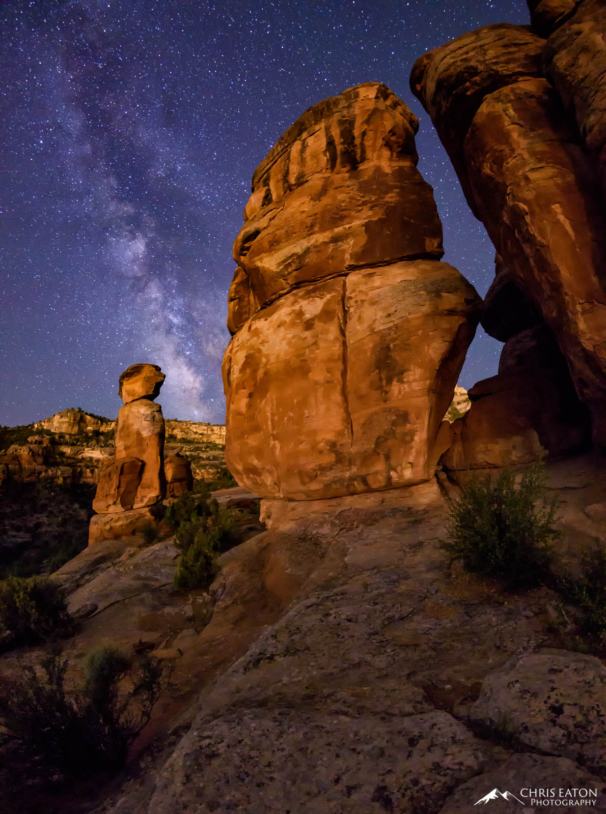 The Milky Way rising above Devil's Kitchen in Colorado National Monument.