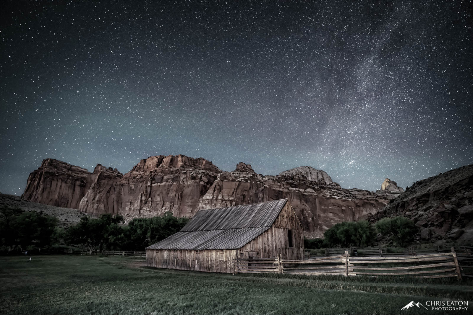 The old horse barn in the Fruita Historic District in Capitol Reef National Park is still in use today by the National Park Service...