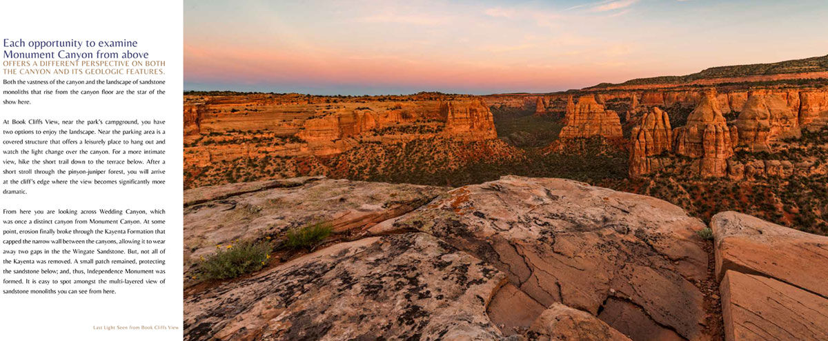 Colorado National Monument inside book sample
